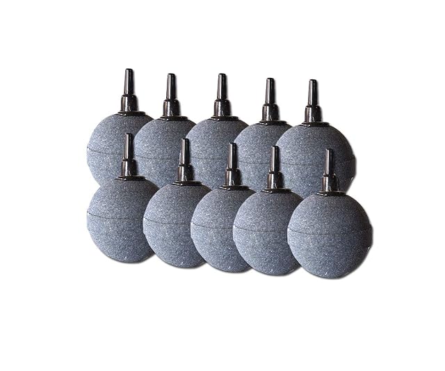 Koi Garden 10 bolas de piedra porosa, 50 mm, difusores de aire para acuario y estanque de carborundum