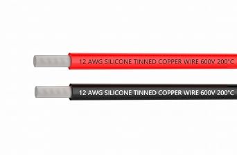 TUOFENG 12 AWG Draht Silikon Dr hte 3.31 mm  Elektrischer Draht Weicher und flexibler verzinnter Kupferdraht [1.5 m Schwarz und 1.5 m Rot] Litzendraht