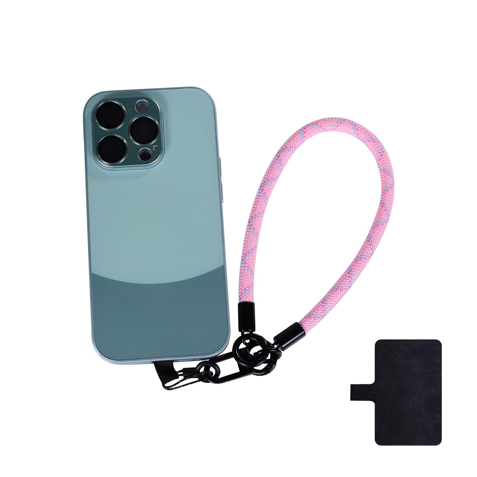 Kader Universal Cell Phone Lanyards, Multifuctional Colorful Neck Strap Phone Wrist Lanyard with 1Pcs Phone Patch Tether Tab for Most Smartphones (Short, Pink)