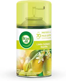 Aromatizador de Ambiente Bom Ar Automático Aerossol Freshmatic Limão Siciliano e Baunilha Refil 250ml