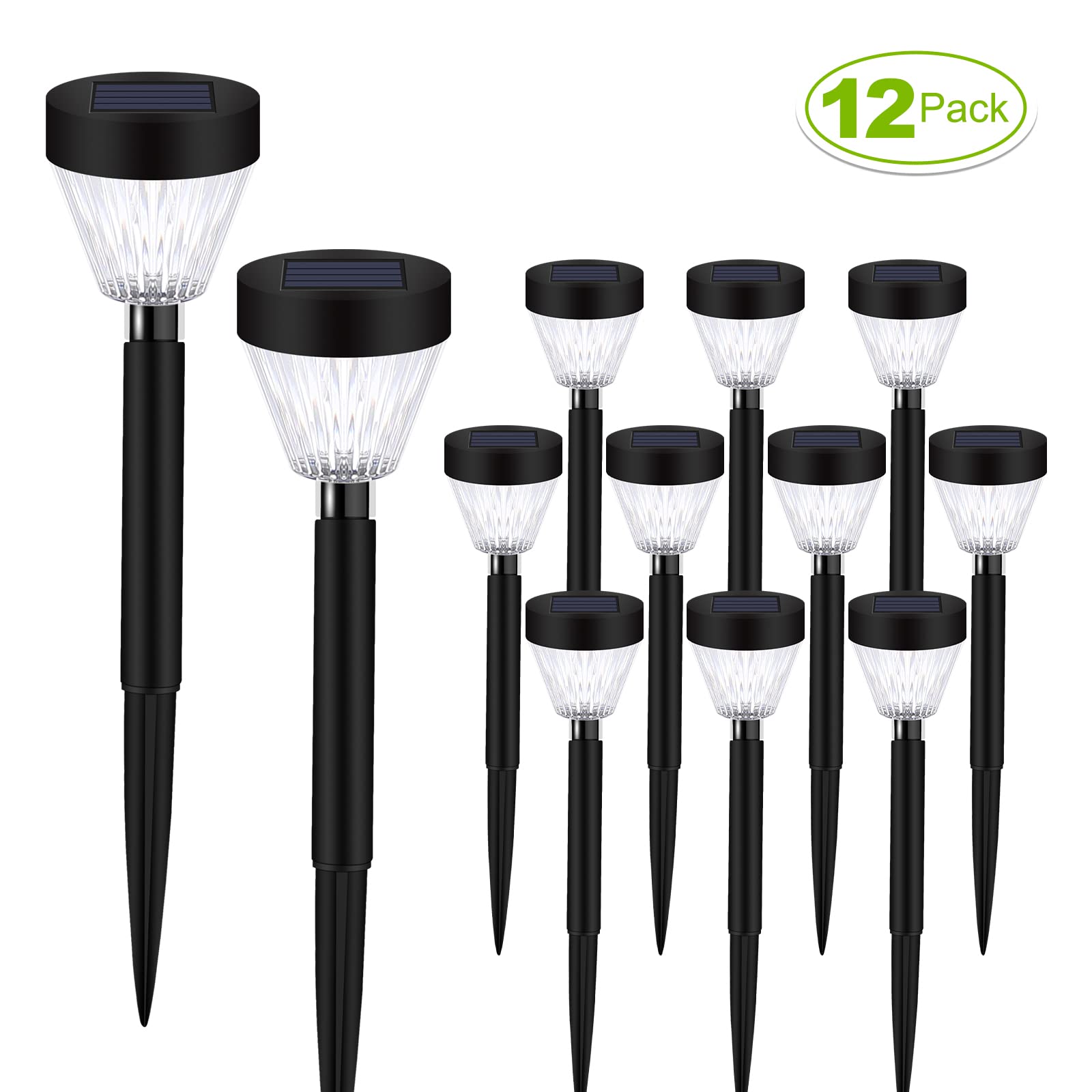 Snapklik.com : Solar Pathway Lights 12 Pack, Outdoor Waterproof Garden ...