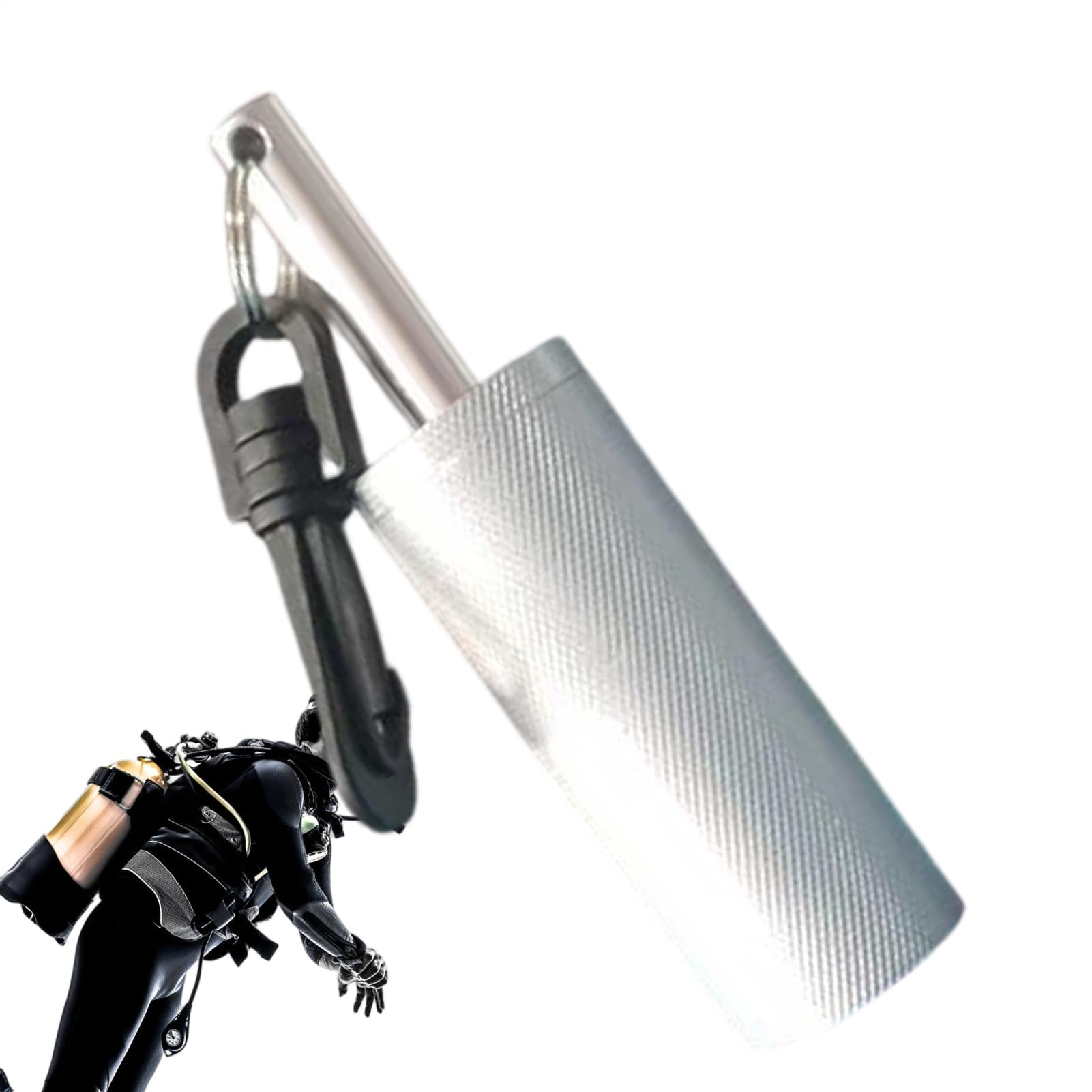 Sonaglio Segnale Sub – 12 Cm Cicalino Subacqueo | Alluminio Asta Segnale – Campana Subacquea Resistente Corrosione Con Gancio Per Comunicazione Surf Scarsa Visibilità Spedizione Grotta Addestramento S