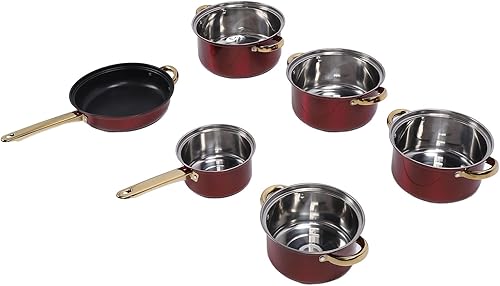 Miniatura 2 de Juego de utensilios de cocina de acero inoxidable, material grueso, diseño multifuncional con varias ollas y sartenes para cocina familiar