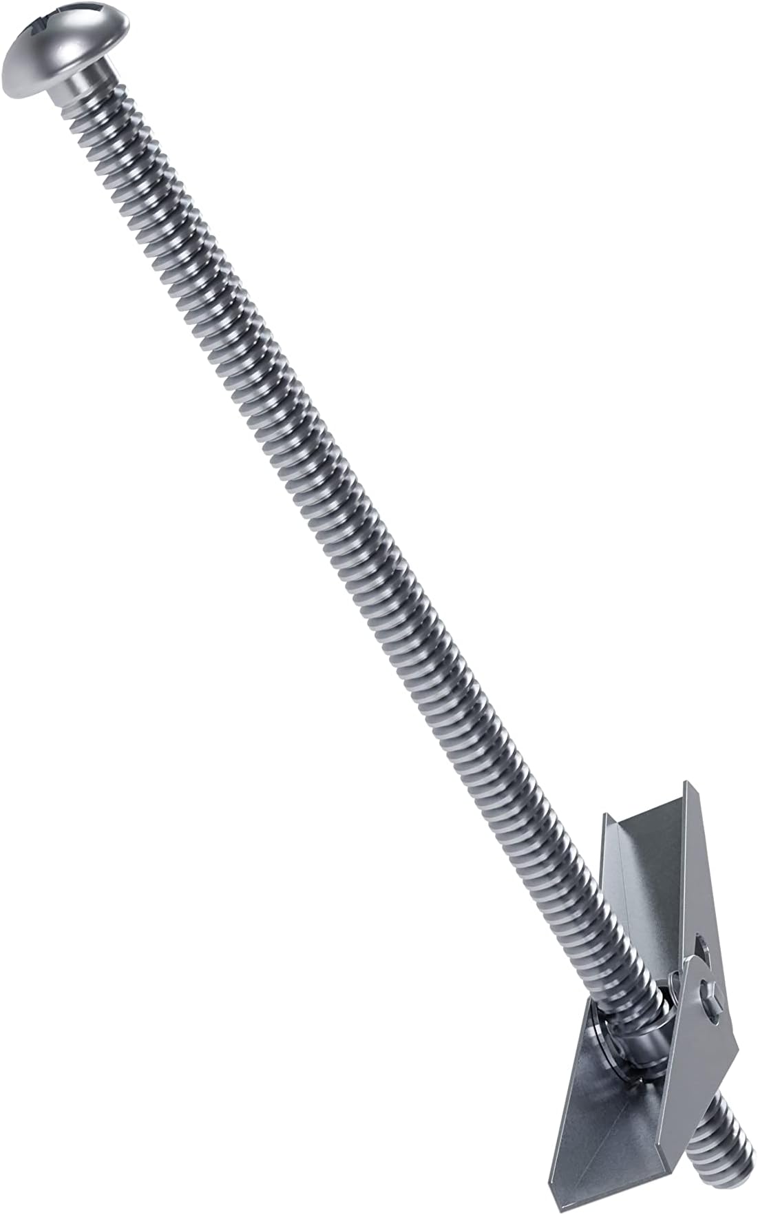 50 Pcs Toggle Bolt (1/4" x 4") | Round Head Machine Screw Anchors for Hollow Walls | Zinc Plated Heavy Duty Fasteners for Drywall, Plaster, Tile & Hollow Block Mounting