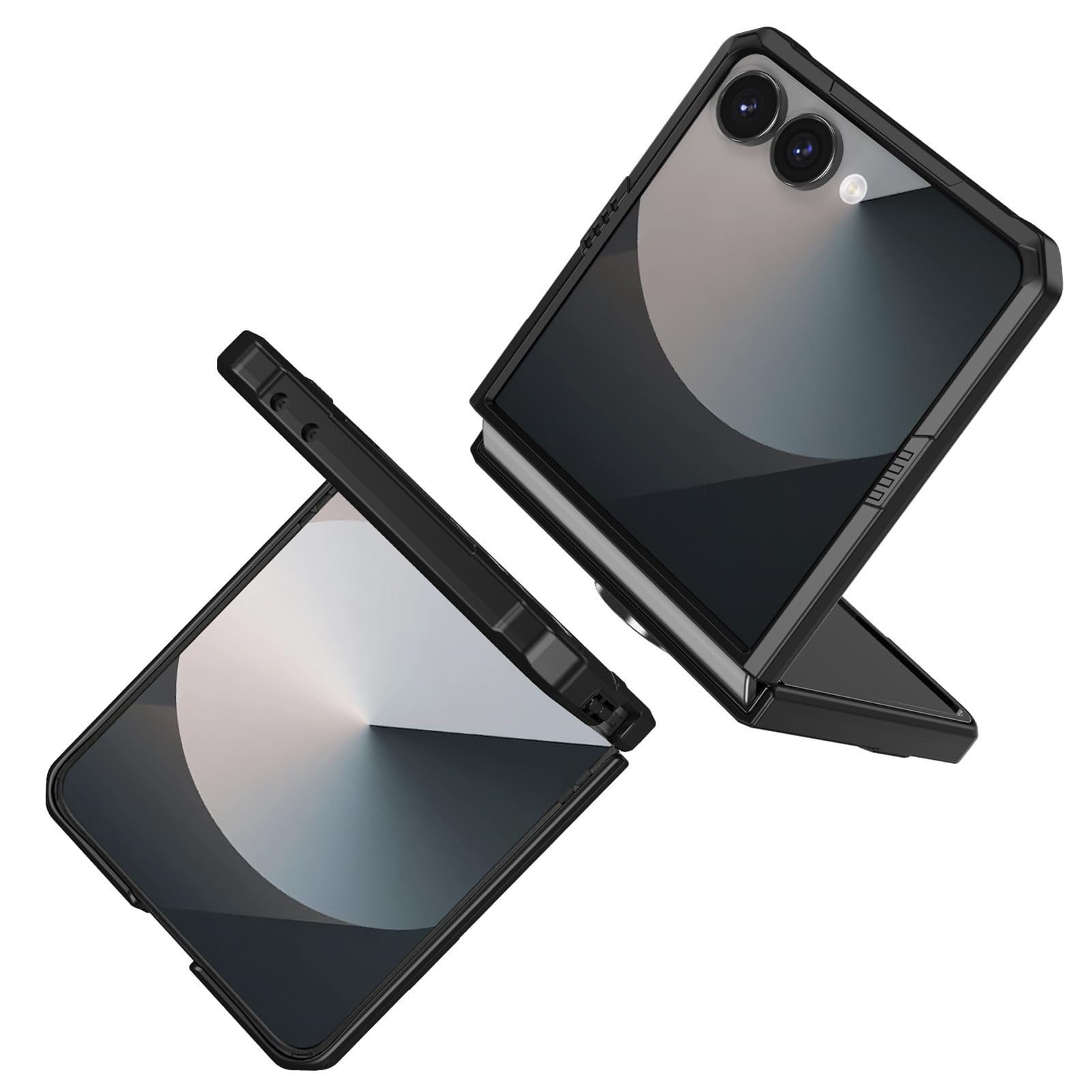 Funda A Prueba De Golpes For Samsung Galaxy Z Flip 8, Protección PC Slim Stand Shell Giratorio Anillo Magnético Militar(Bronze)