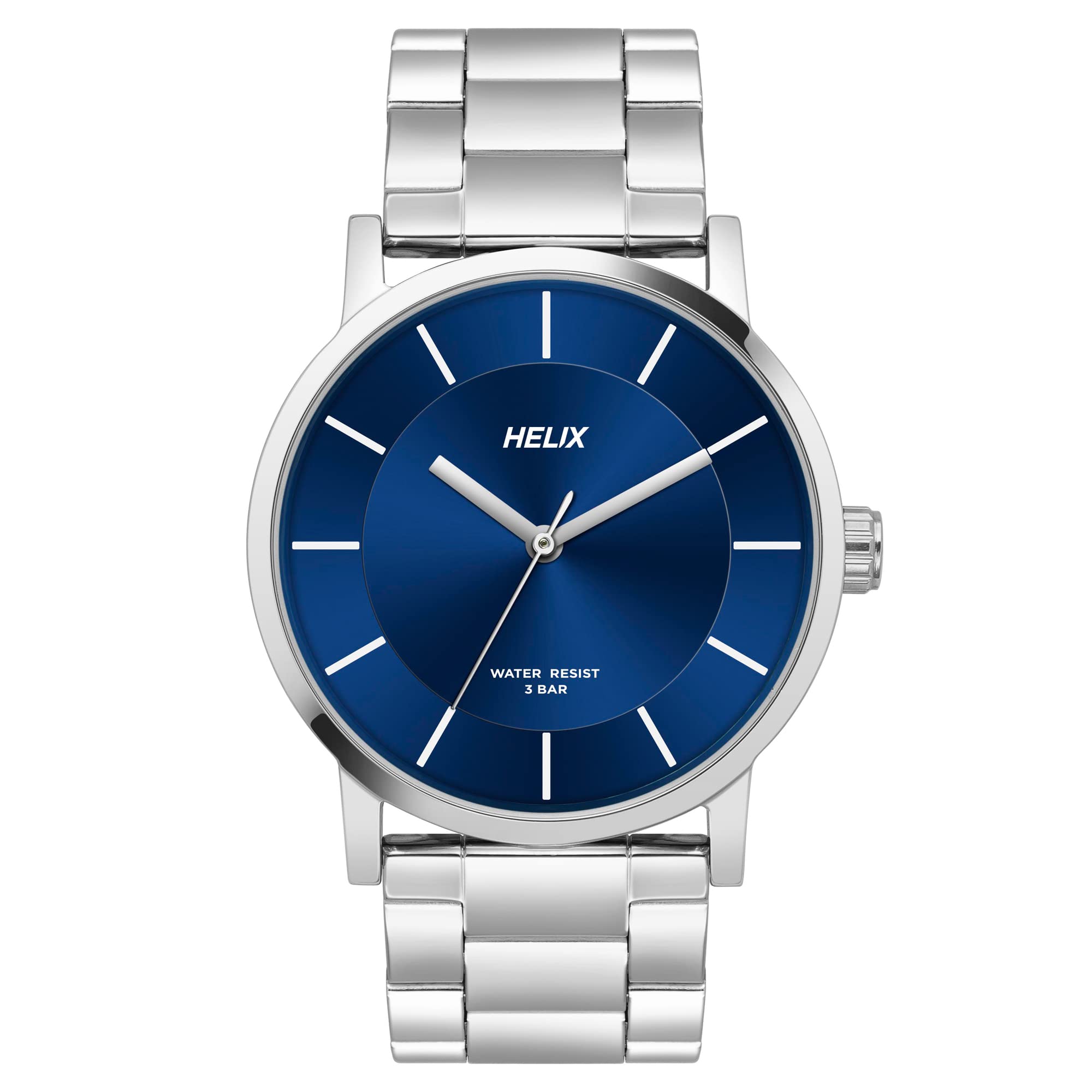 Helix by Timex Blue Round Analog Watches for Men | Quartz Movement Stainless Steel Bracelet Men Watches | Upto 30 m Water Resistance with Foldover Clasp Closure | Gift for Men TW035HG09 (B0BQY59R47) Amazon Price History, Amazon Price Tracker