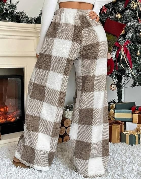 Image of Leopard Pants Women Therian Fuzzy Pajama Pants Y2k Cheetah Pants Grunge High Waisted Fluffy Pants