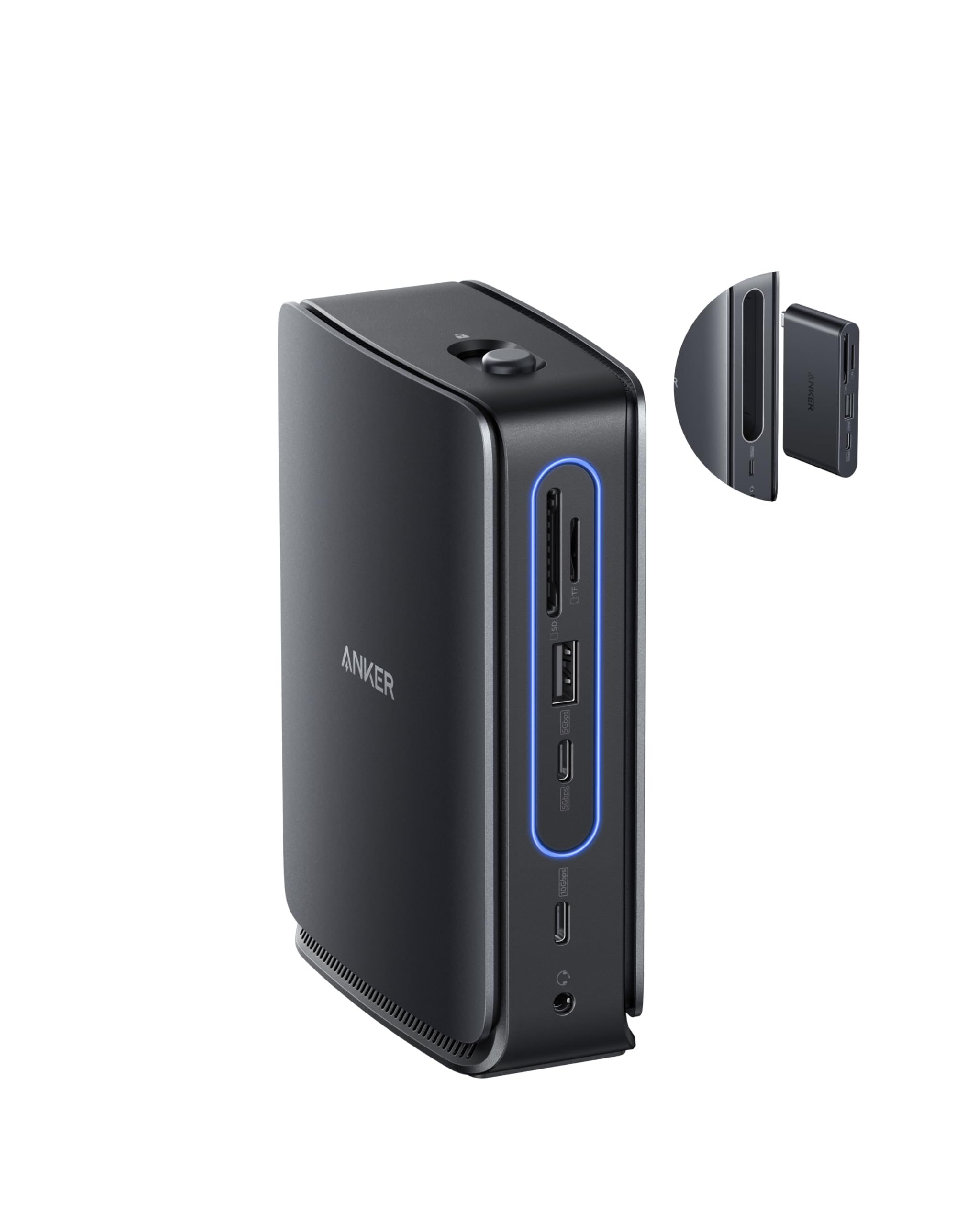Anker Nano Docking Station 13 in 1 USB-C, Supporta 3 Display (2 HDMI+1 Display), Trasferimento Dati 10 Gbps, 3 USB-A, Audio, Slot SD/TF, Ethernet e Ricarica PD 100W, Compatibile con Principali Laptop