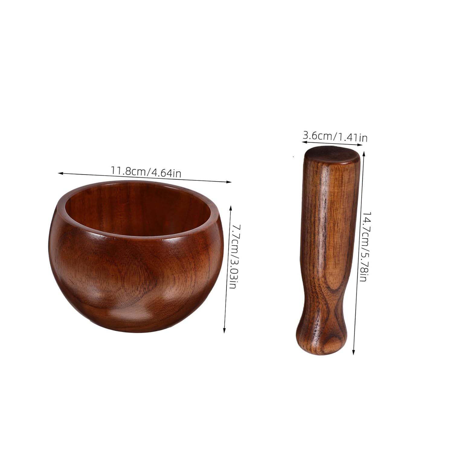 BESTOYARD Wooden Mortar and Bowl Set for Salsa and 100% Natural Wood Mortar and Pestle Kitchen Tool