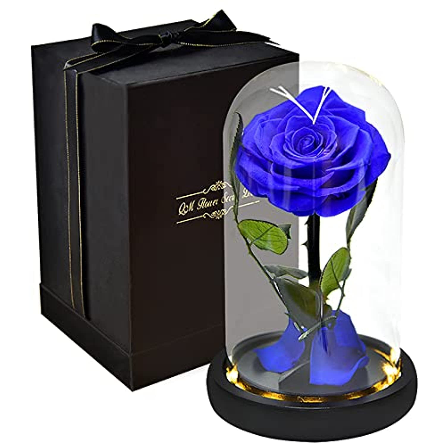 Handmade Preserved Real Rose in Glass Dome, Birthday Gift, Engagement/Wedding Gift, Home/Office Decoration