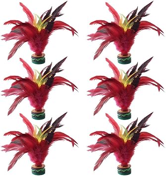 6pcs Colorful Feathers Kick Shuttlecock 6pcs Chinese Traditional Jianzi Feather Football Foot Sports for Foot Exercise Sports Game