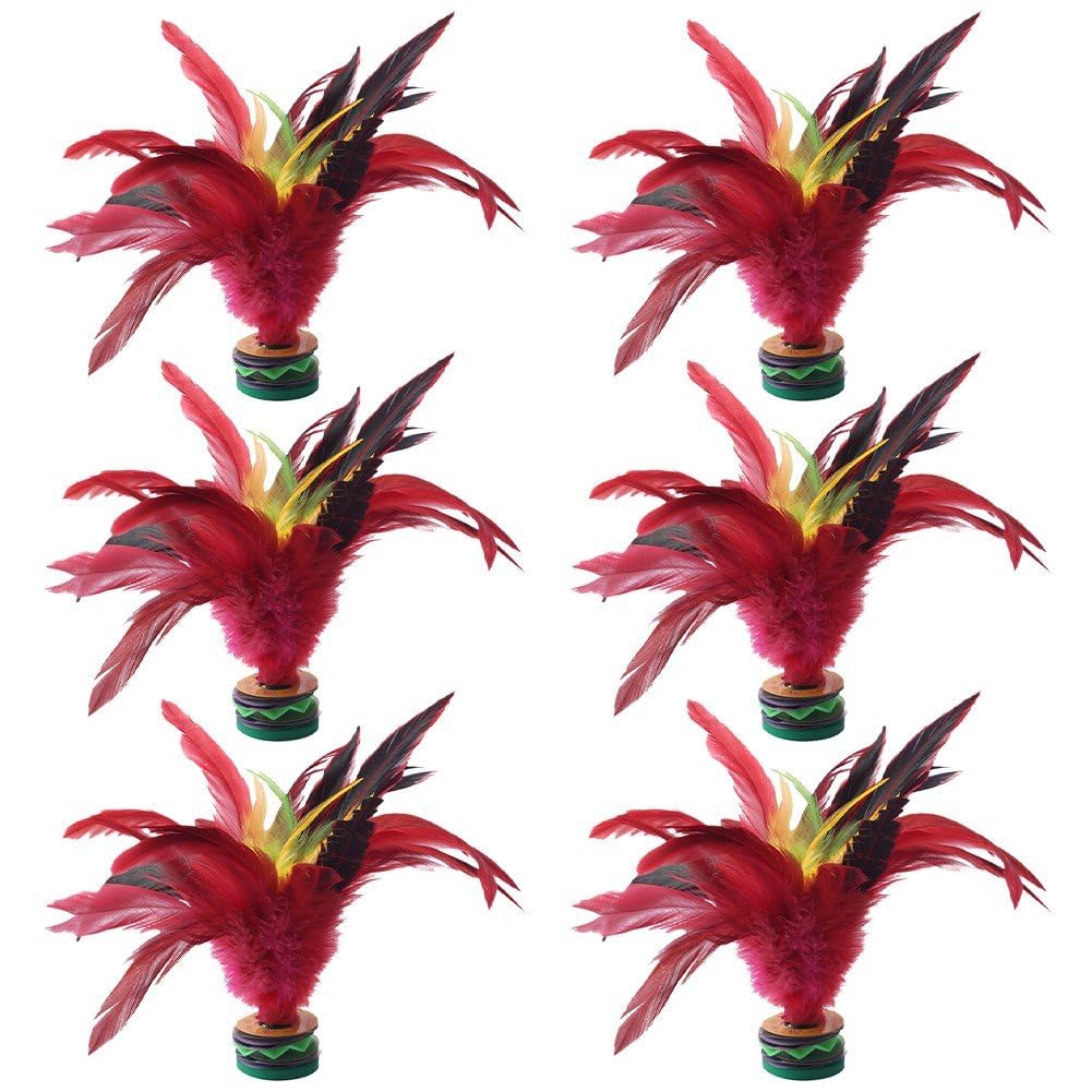 6pcs Colorful Feathers Kick Shuttlecock 6pcs Chinese Traditional Jianzi Feather Football Foot Sports for Foot Exercise Sports Game