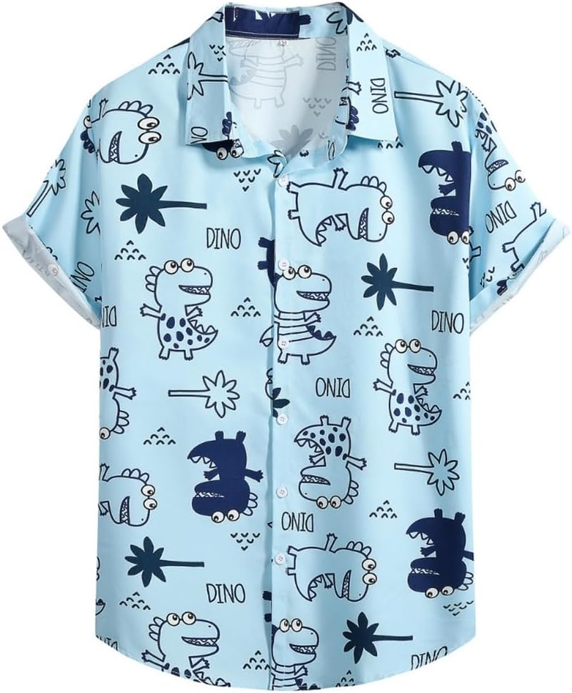 BERCIELYMen Beach Shirt Summer Travel Print Pattern Design Hawaii Men Shirt Outdoor Vintage Men Casual Shirt Retro Loose Comfortable Men Flax Shirt