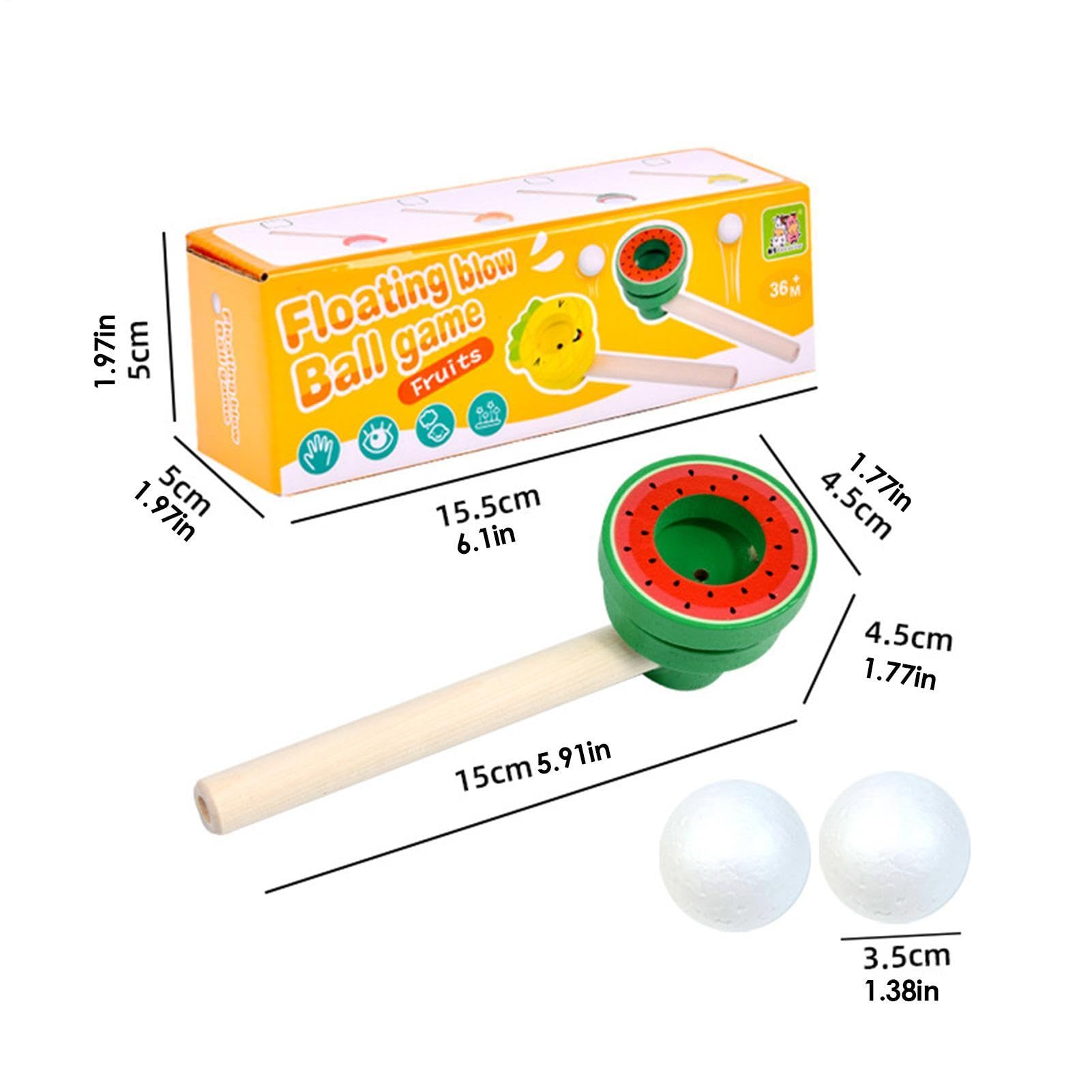 Ballblasspielzeug – 5.91 Inches Ergonomisches Holz Spielzeug | 50g Schwebender Ball – Kognitives Blasrohr Set Zur Förderung Der Kognition Ideal Für Kindergeburtstage Und Lustige Partyspiele.