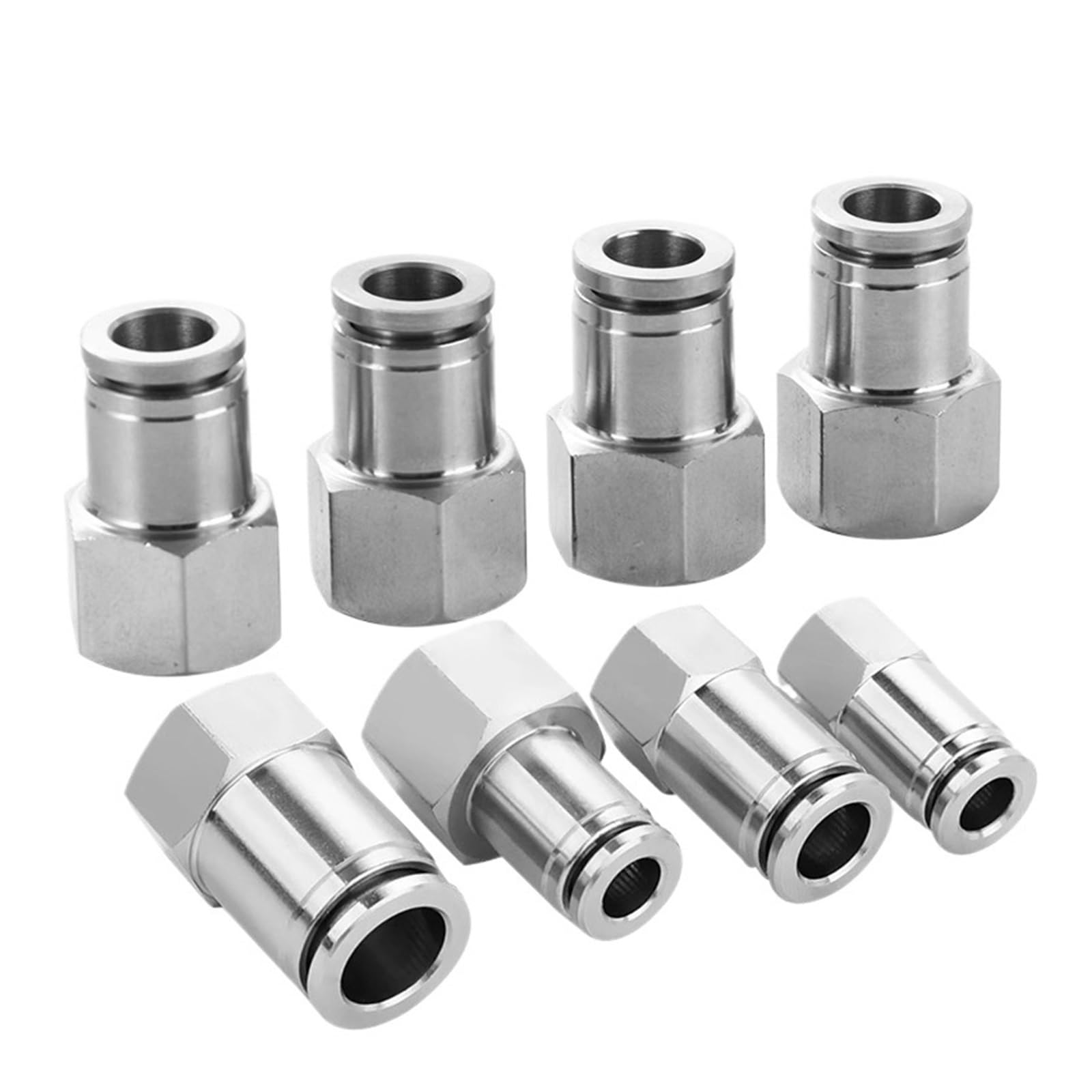 AARTERZZA 10pcs 304 Stainless Steel PCF Pneumatic Quick Coupling 1/8 "1/4" 3/8 "1/2" Internal Thread Air Hose 4 6 8 10 12mm(PCF6-04)