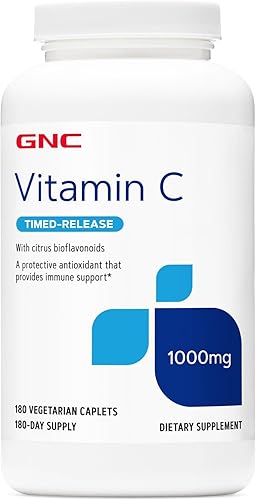 GNC Vitamina C 1000 con bioflavonoides y escaramujos liberación temporal 180 comprimidos