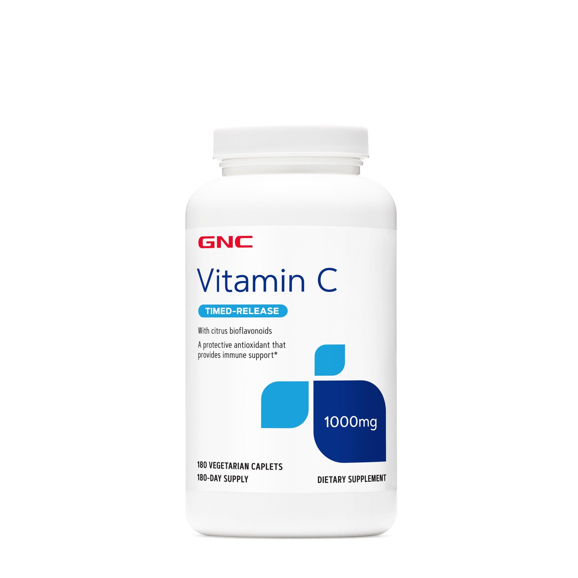 GNC Vitamin C 1000 with Bioflavonoids and Rose Hips Timed Release 180 Tablets
