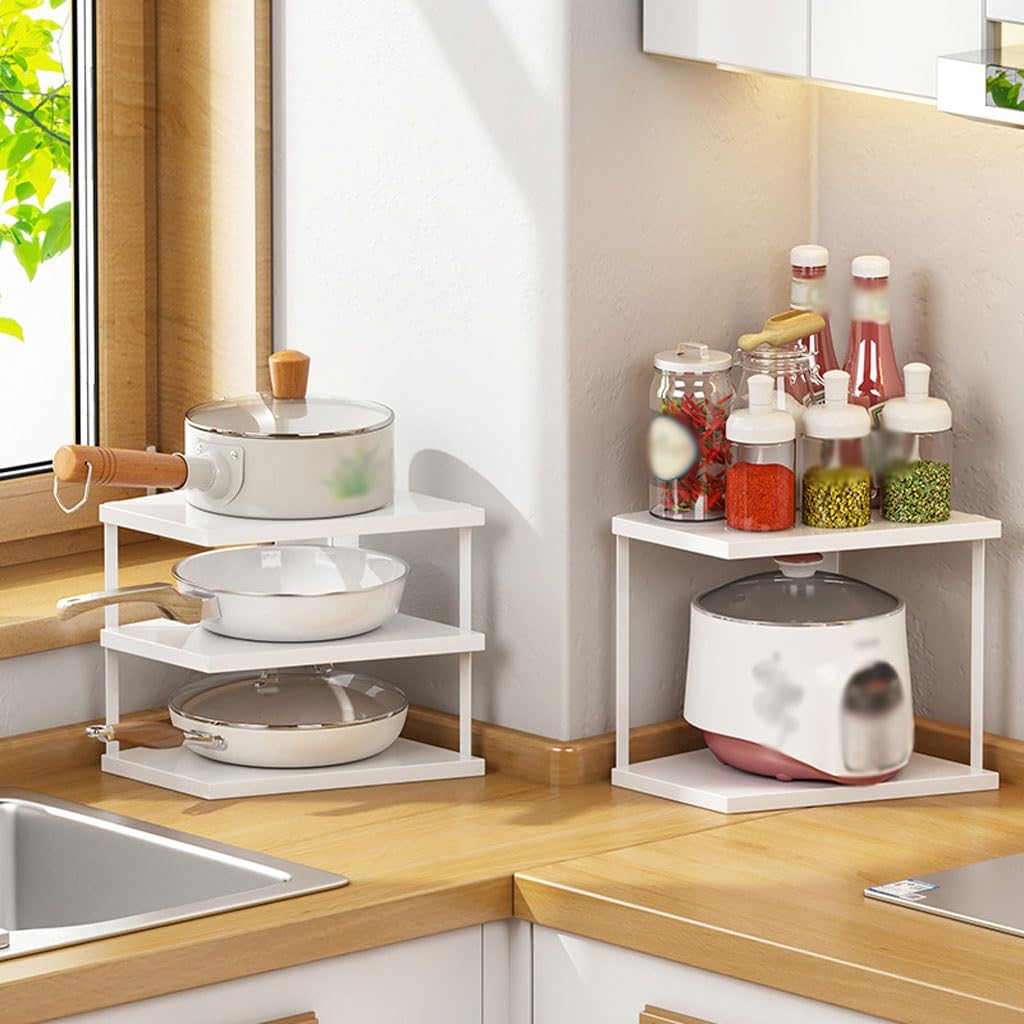 Kitchen Island Aufbewahrungsregal, mehrlagig, Gewürzregal, zweite Schicht, Gewürzregal, Topfregal, Geschirrtrockengestell, Haushalts-Organizer für Küche (A)
