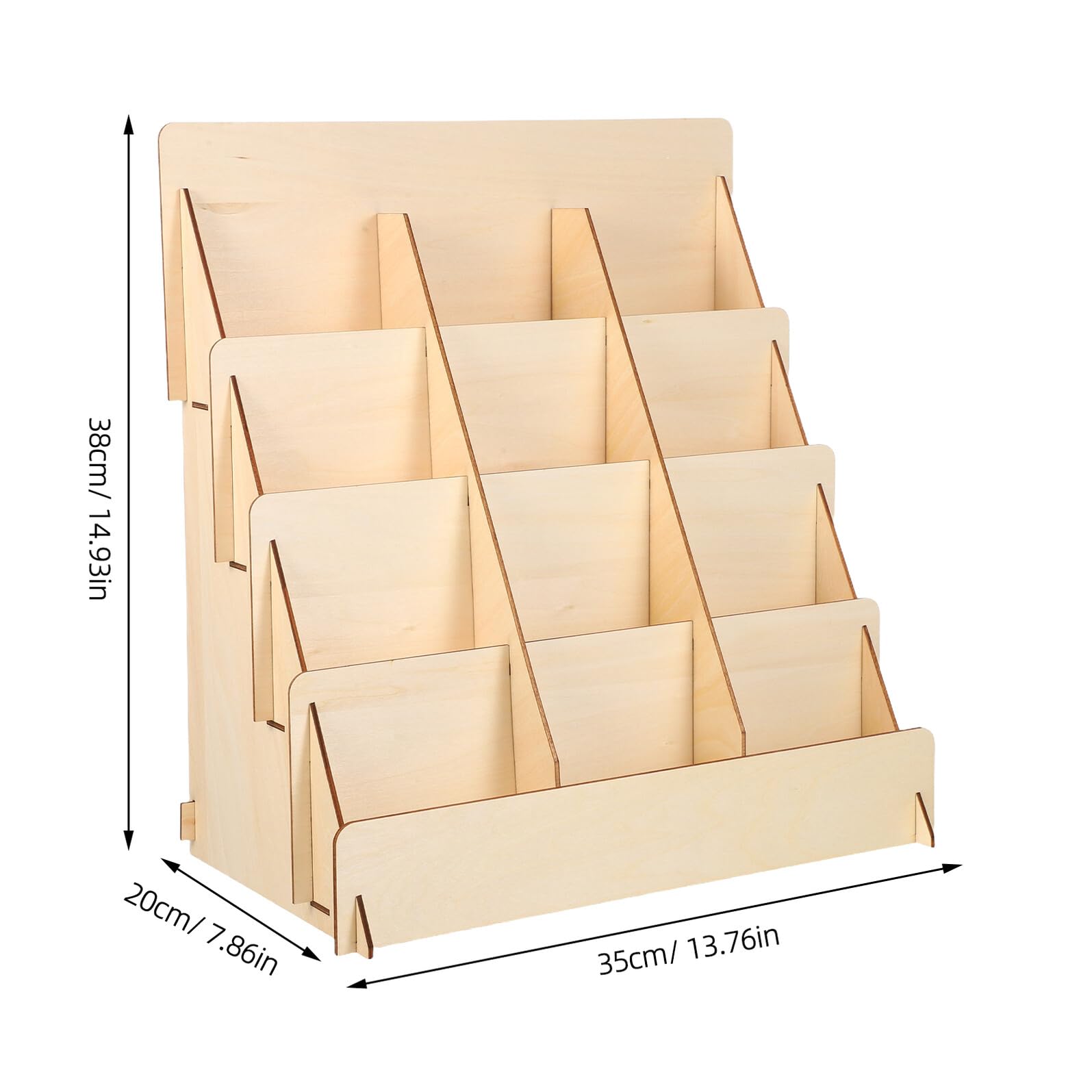 ABOOFAN Présentoir à Cartes de Vœux Structure Stable et Montage Facile à 4 Niveaux en Bois Naturel pour Événements Vendeurs et Librairies