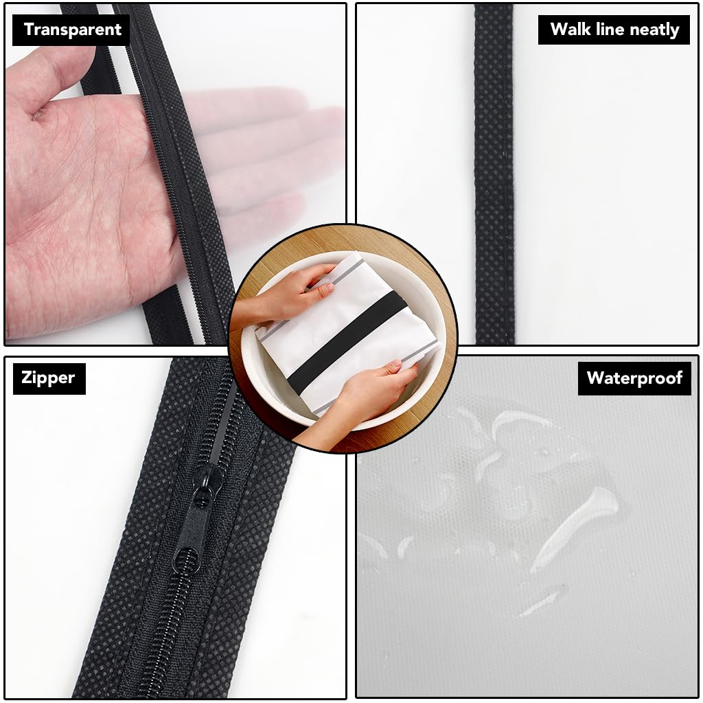 Garment Bags,5PCS Dustproof Garment Covers PEVA Translucent Clothes Covers with Zip Moth Proof Suit Protector Bags Waterproof Dress Covers for Shirts Coats Costumes (60X120cm) - Image 4