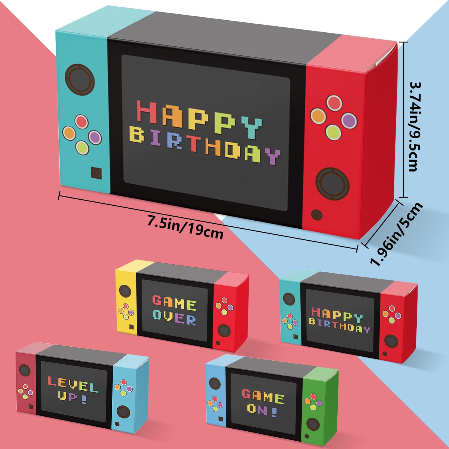 Scatole regalo per videogiochi, 24 scatole regalo in carta di mattoni per forniture per feste, bomboniere a tema videogiochi