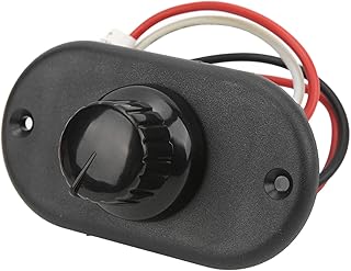 SUCIE 12V RV Dimmer Switch,DC 12 Volt 40W Stepless Light Dimmer Switch for LED Lights,24V Boat Camper Van Vehicle Truck Trailer Marine Auto Strip Lighting Dimming Switch Control(Black Cover)