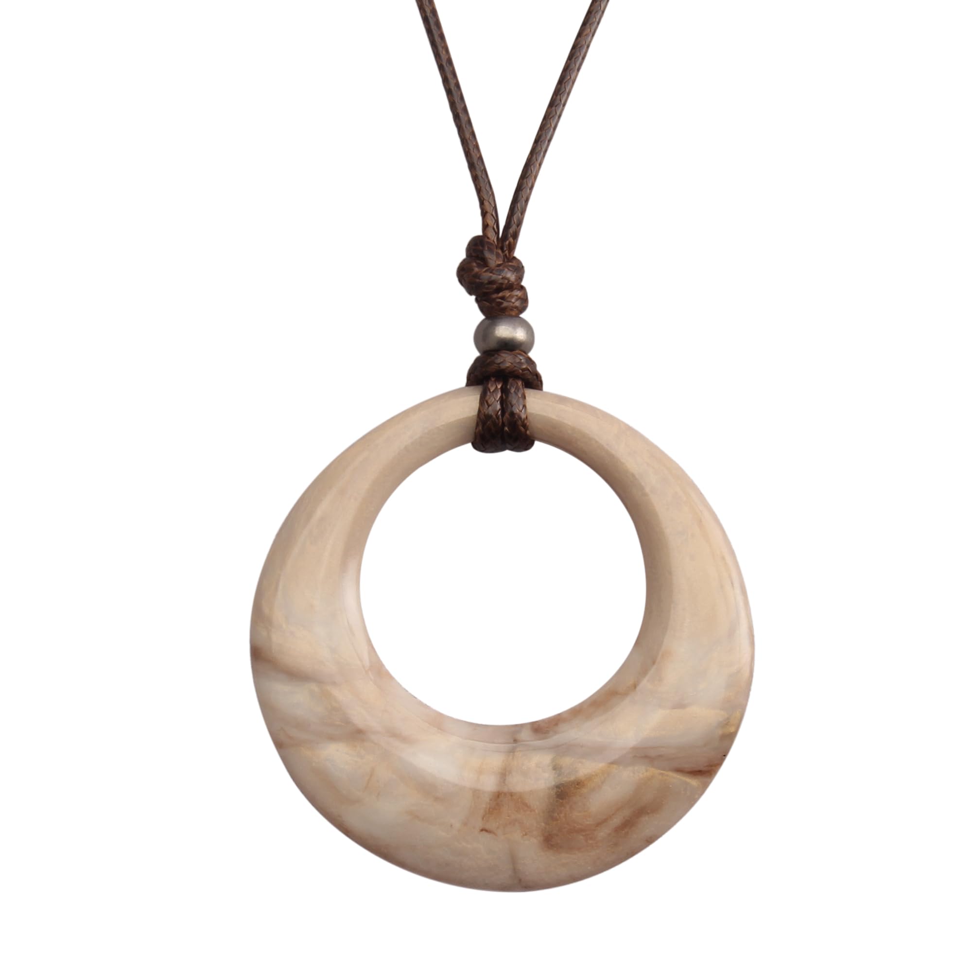 GelConnieWooden Necklaces for Women Gold Leather Necklace Long Boho Layered  Necklace Silver Hippie Choker Necklace Bohemian Jewelry for Women