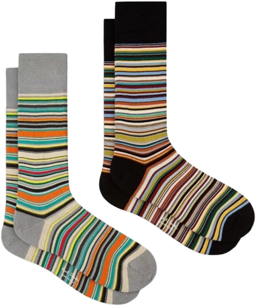 [ポール・スミス] メンズ ソックス ストライプ マルチカラー 2足組 セット 靴下 レッグウェア 男性用 ギフト プレゼント 2