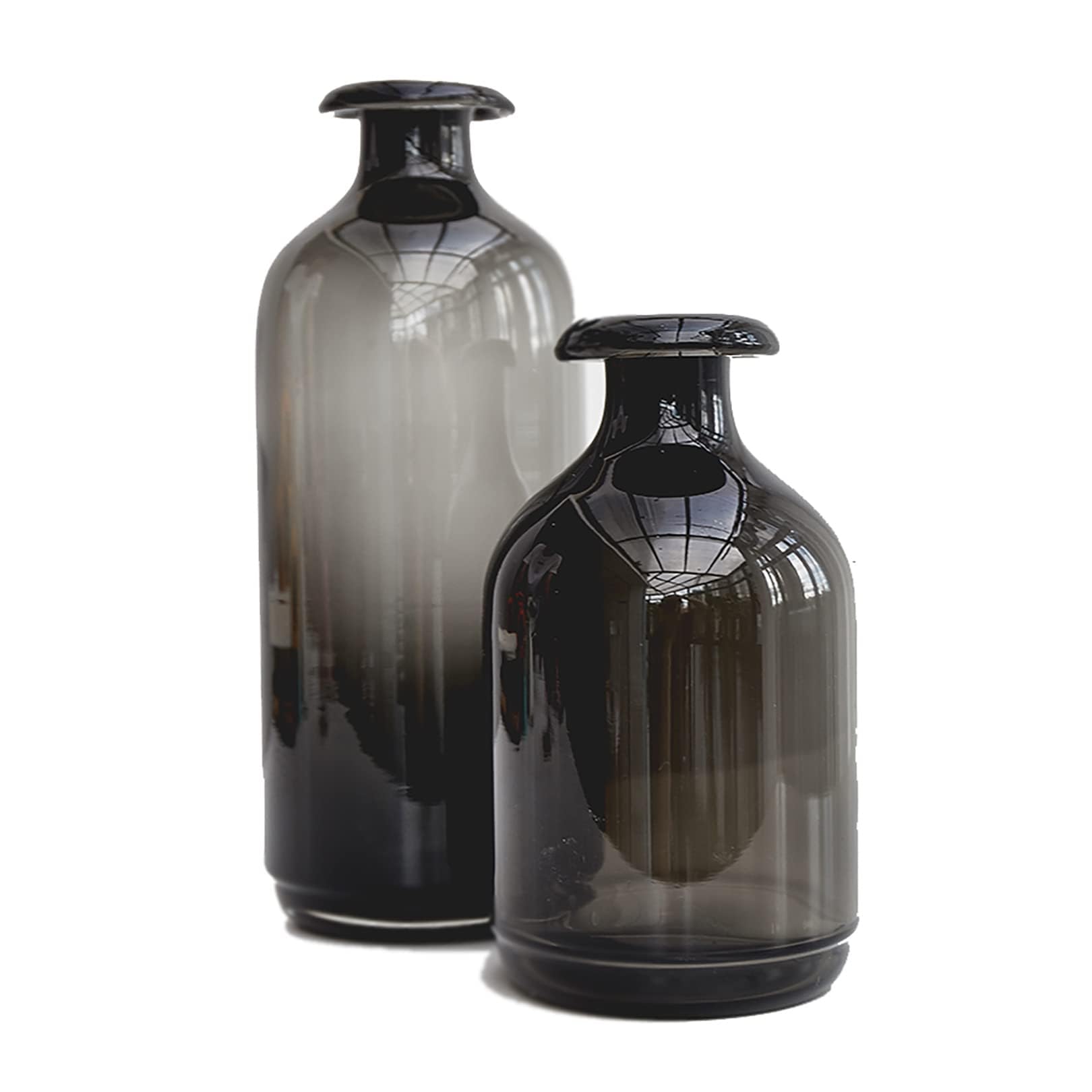 Cutfouwe Schwarze Glasvase für Blumen, Vasen für Tafelaufsätze, handgefertigte Kunstglasblumen, Couchtischdekorationen, Vase, groß und klein