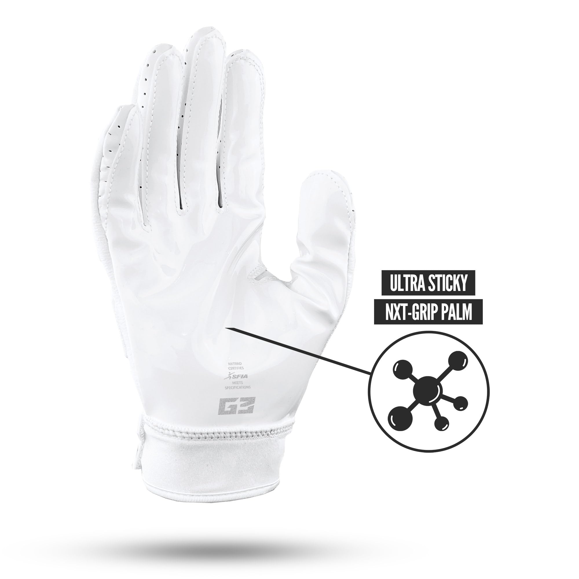 Nxtrnd G3 Pro gepolsterte Fußballhandschuhe, klebrig gepolsterte Empfänger & Lineman-Handschuhe