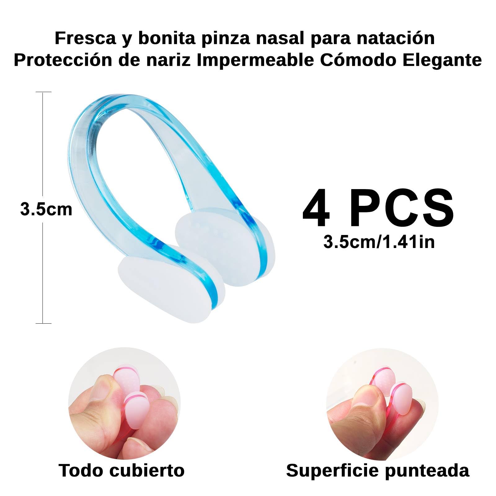 Swimming Nose Clip 4Pcs Silicone Plastic Waterproof Clear Colorful with Storage Box for Kids Adult Training Water Sports Pool