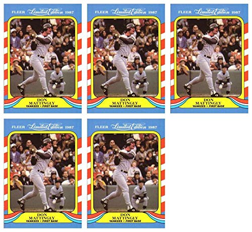 Amazon.com: (5) 1987 Fleer Limited Edition Baseball #26 Don Mattingly  Baseball Card Lot New York Yankees : Collectibles & Fine Art