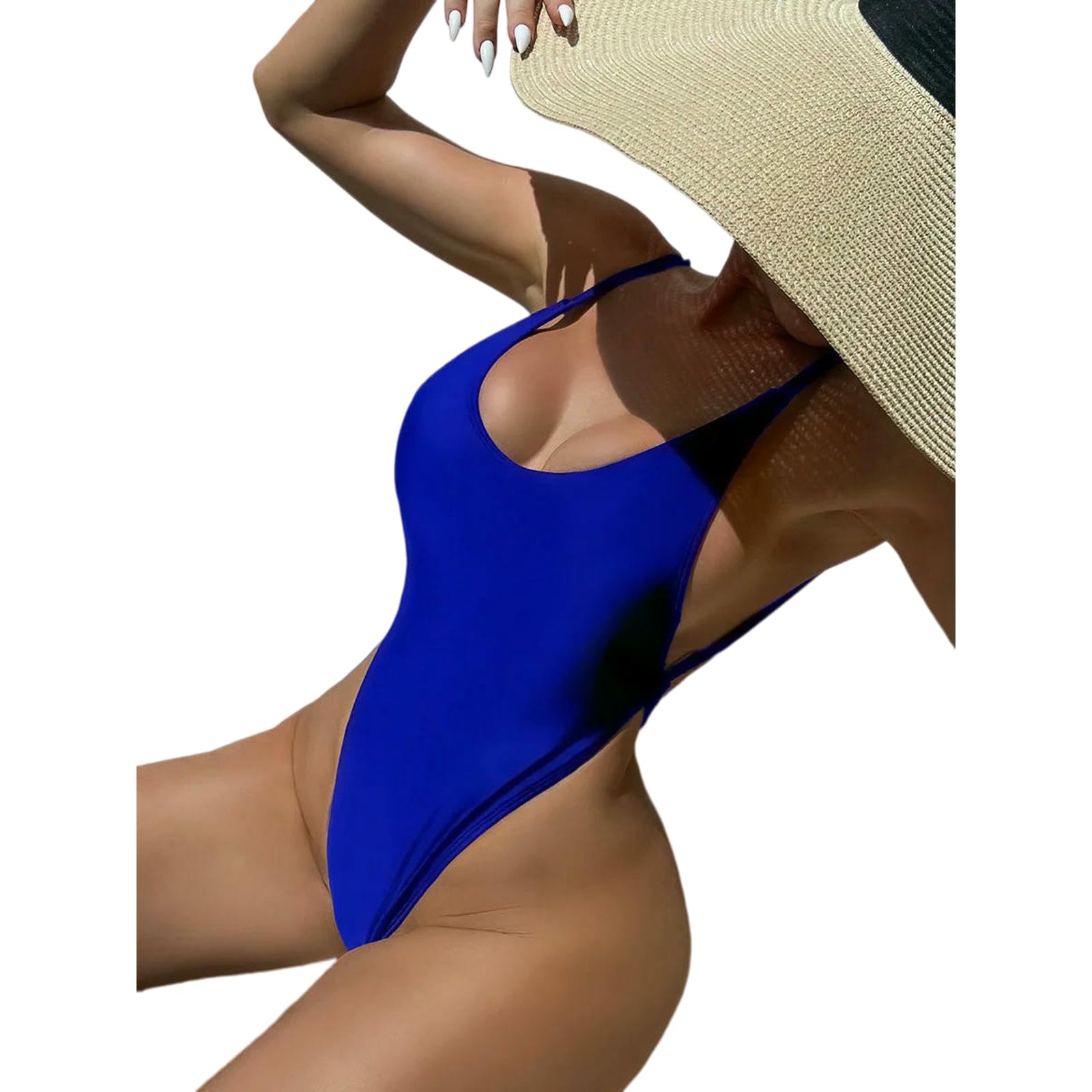 Maillot de bain une pièce échancré rose néon taille l qui galbe le corps