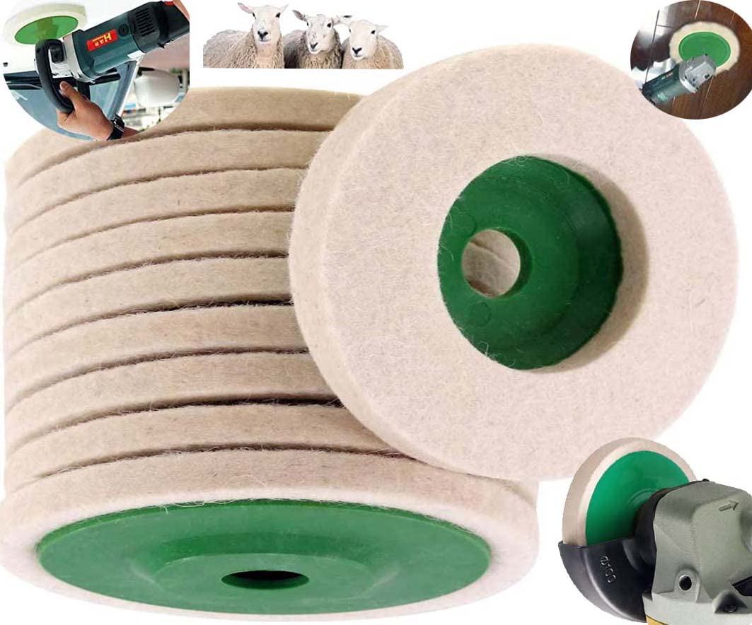DIY Crafts 1 Set, 4" Inch, Wool Felt Polishing Wheel Disc Kit for Angle Grinder, Comes Buffing Polishing Cutting Compounds for Polishing Stainless Steel Metal Marble, Glass Ceram(1 Set, 4" Inch) (B09VX84J8C) Amazon Price History, Amazon Price Tracker