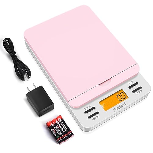 Fuzion Báscula postal digital, báscula de envío de 86 lb0.1oz para paquetes con retención y tara, báscula de franqueo con soporte abatible, báscula