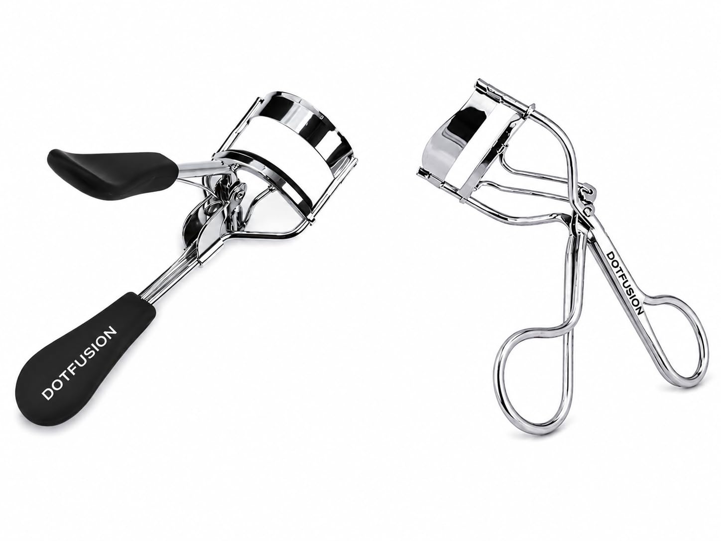 Eyelash Curler, Stainless Steel, Pack of 2 | Soft Grip Handle, Chrome Finish, Precision Curl, Makeup Tool, Reusable Pad-image-13