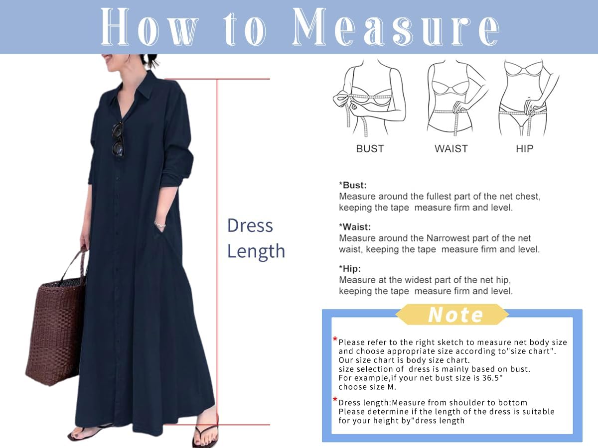chouyatou Women's Basic Loose Fit Long Sleeve Button Up Maxi Shirt Dress with Pockets - Image 6
