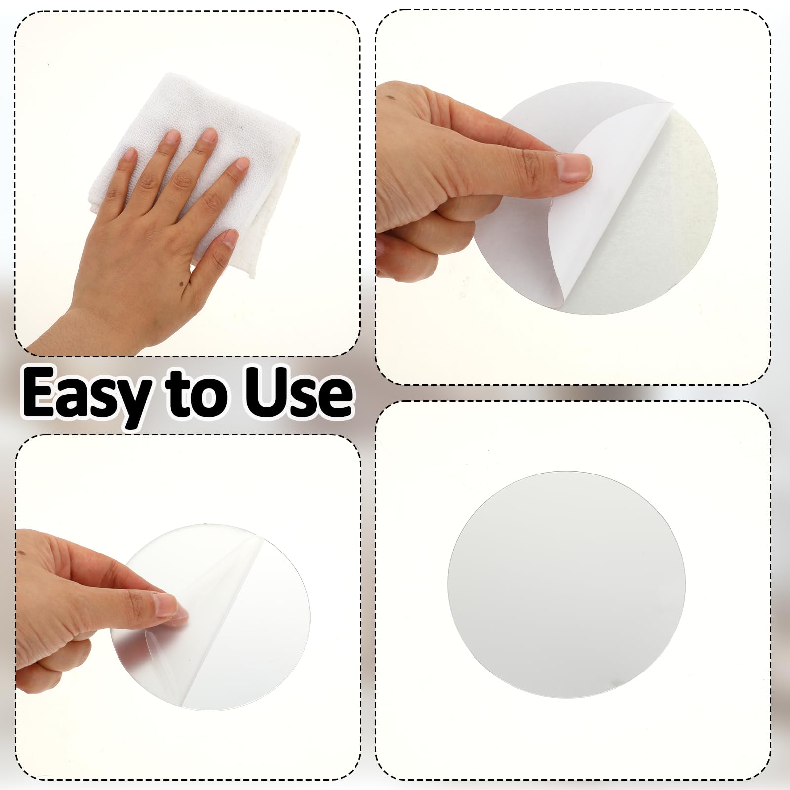 YXYAOLEE 20 Stuks Mini Ronde Spiegel - Plastic Tegels Stickers, Dienblad voor Handwerk, Decoratie en Doe-het-zelf Projecten, Benodigdheden
