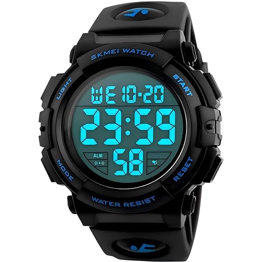 Mens Digital Sports Watch, Waterproof LED Screen Large Face Military Watches for Men Army Watch