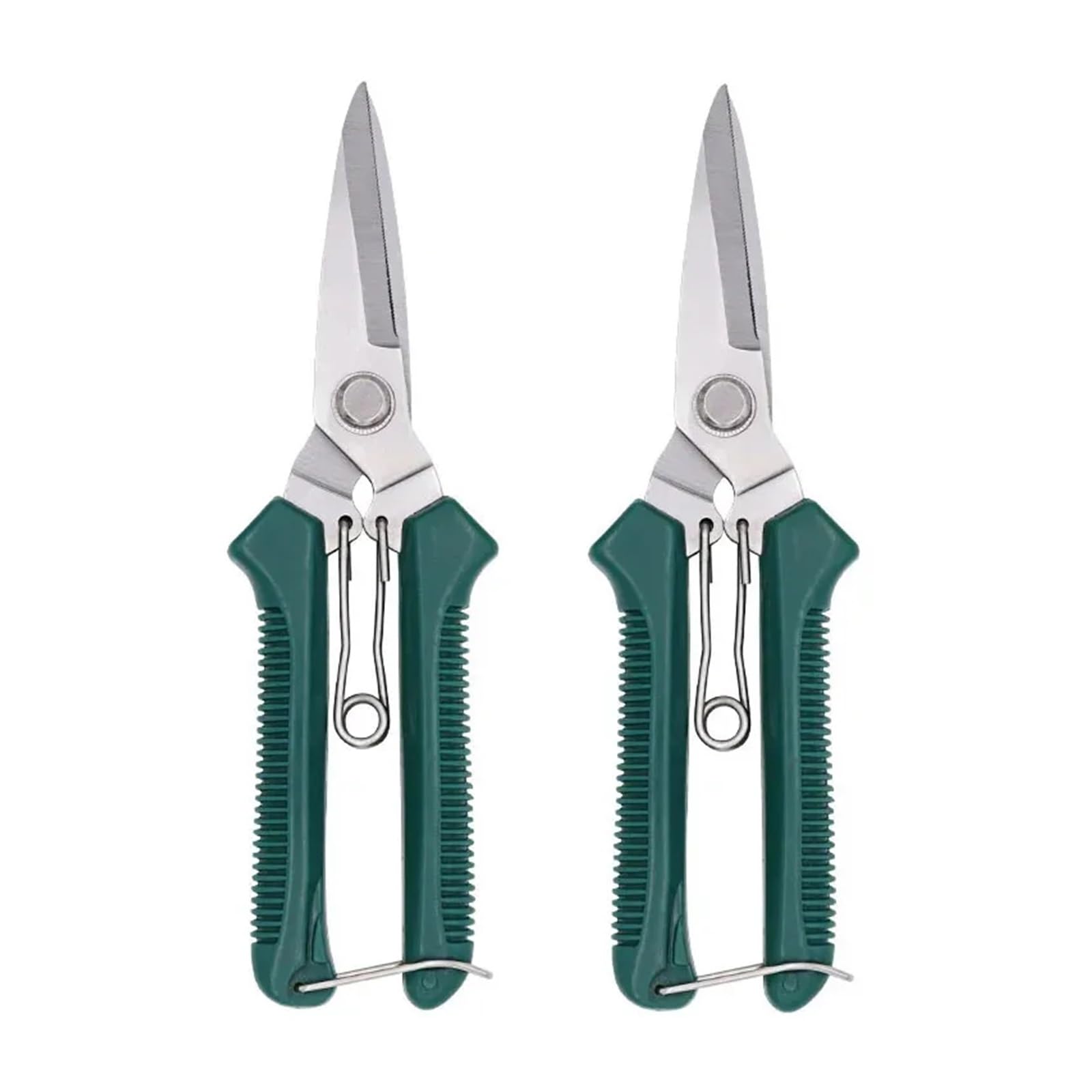 Chtkagv Green2pcs Straight-Head Pruning Shears – Stainless Steel Garden Scissors With Non-Slip Handle For Bonsai And Household Plants(Green2pcs)