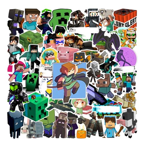 100pcs Juego de Píxeles Pegatinas de Videojuegos, Cute Cartoon Pegatinas Dibujos Animados, Impermeable Stickers de Vinilo para Maleta Moto Portátil Monopatín Taza, Decorativas DIY para Niños Fans