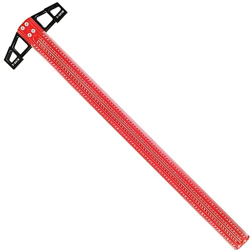 Miniatura 1 de Regla cuadrada en T de aluminio de 24 pulgadas, regla cuadrada en T para carpintería, herramientas de medición y diseño para carpintería, regla de