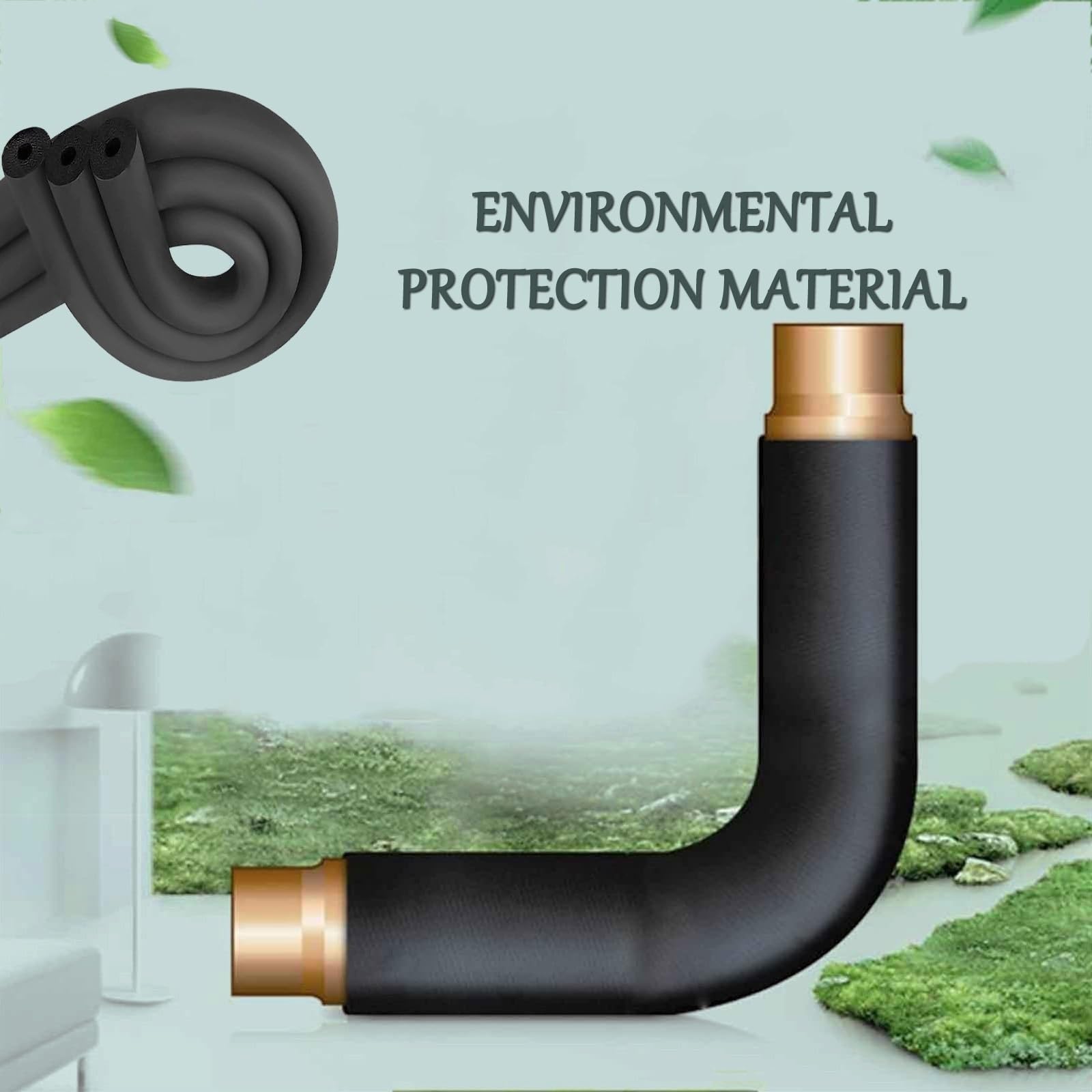 Piankowe otuliny izolacyjne do rur, Czarna piankowa rura izolacyjna do centralnych klimatyzatorów wodnych(108mmx20mmx2m)