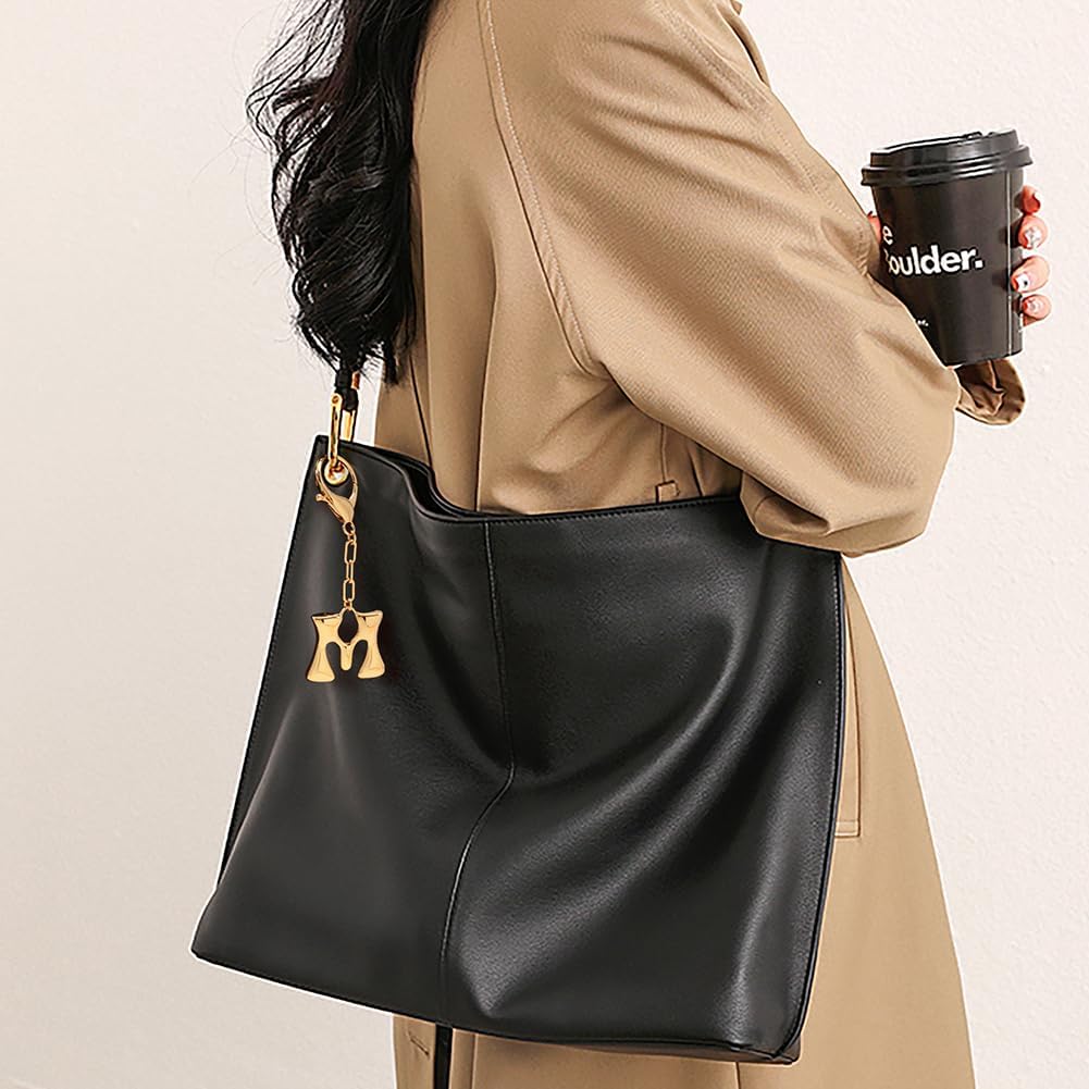 Bubble Letter Keychains For Women Gold Keyrings With Initial Letter Charms Car Key Chain Accessories - Image 2