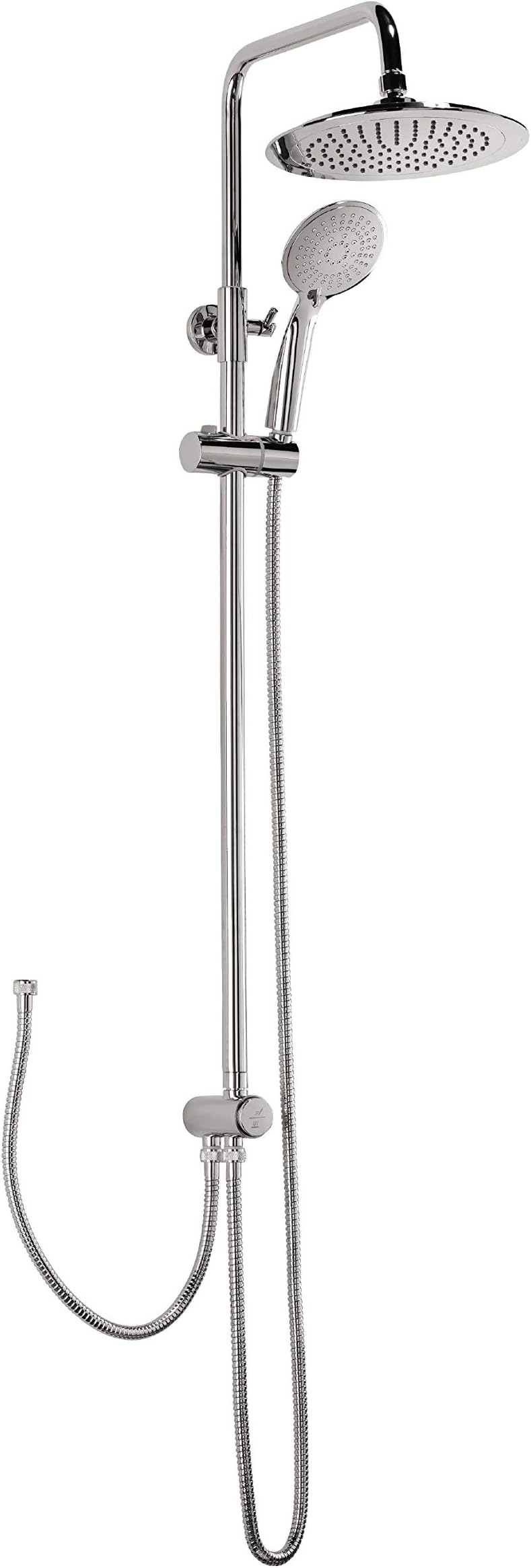 AquaSu® Armi Shower System with Rain Shower and Hand Shower | Hand Shower: 5 Jet Types | Shower Head: 1 Jet Type | Anti-Limescale | Round | Shower Set | Wall Bar | Slider | Chrome | 72340 4