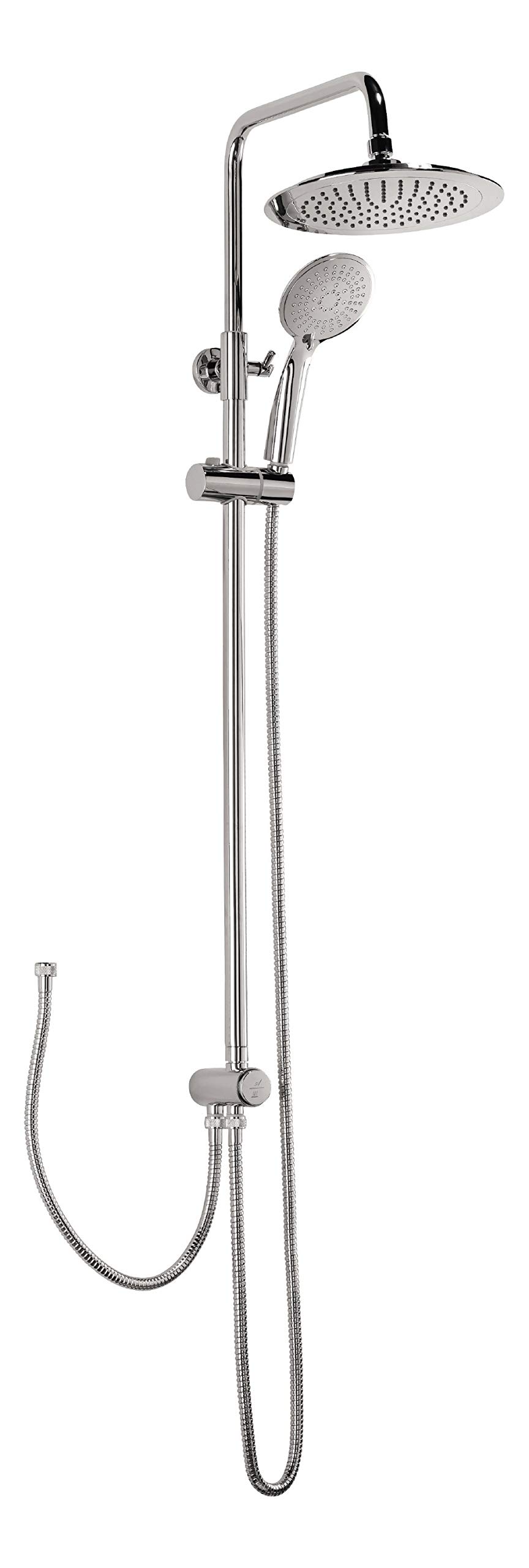 AquaSu® Armi Shower System with Rain Shower and Hand Shower | Hand Shower: 5 Jet Types | Shower Head: 1 Jet Type | Anti-Limescale | Round | Shower Set | Wall Bar | Slider | Chrome | 72340 4