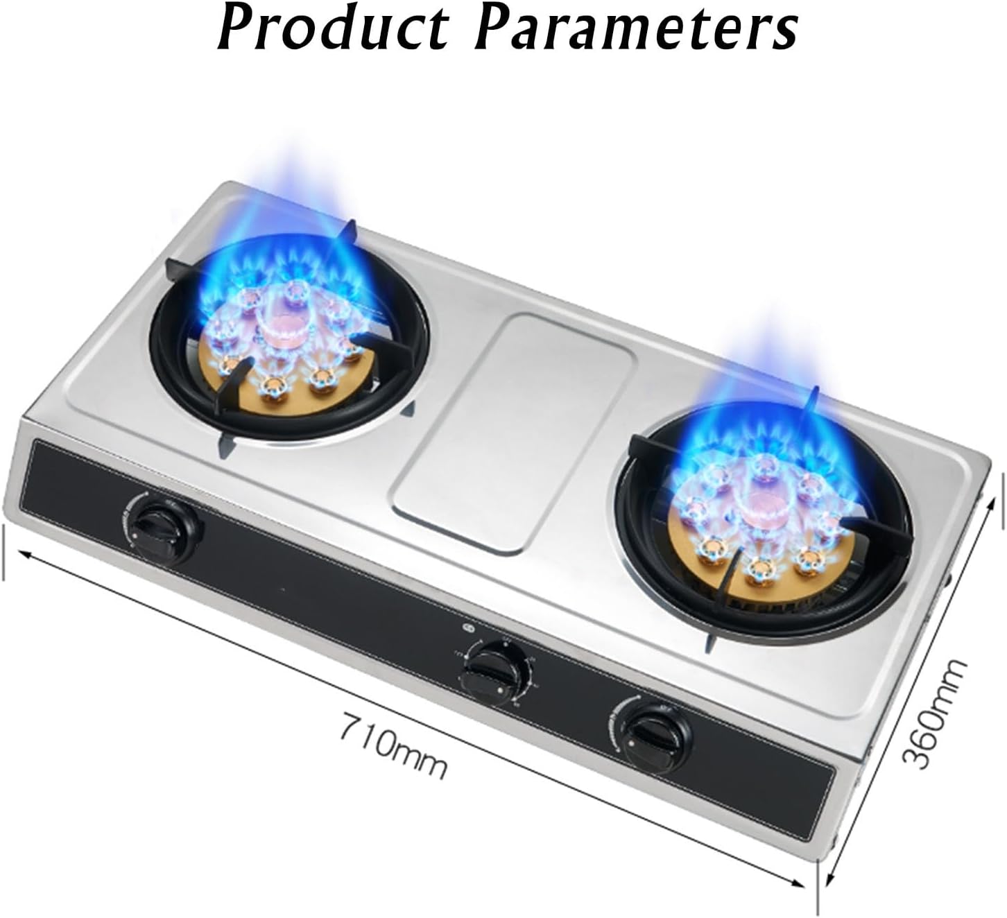 Propane Stove 2 Burners Portable Propane Stove,24566.4BTU High Power Stainless Steel Gas Cooktop for RV Outdoor Kitchen and Apartment (Color : LPG, Size : Style 1)