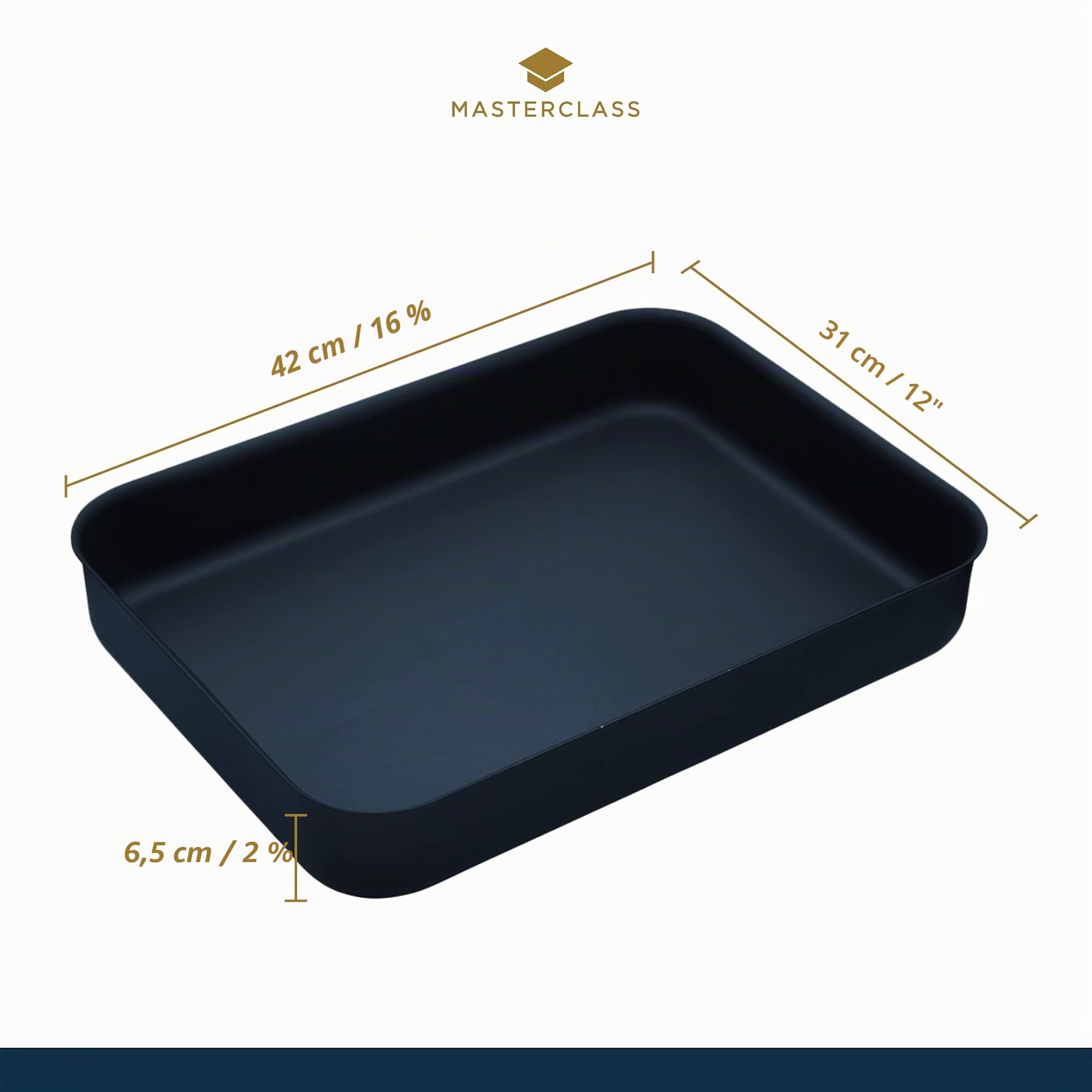 MASTER CLASS - Grand Plat à Rôtir Antiadhésif en Aluminium Anodisé Dur, 42 x 31 cm