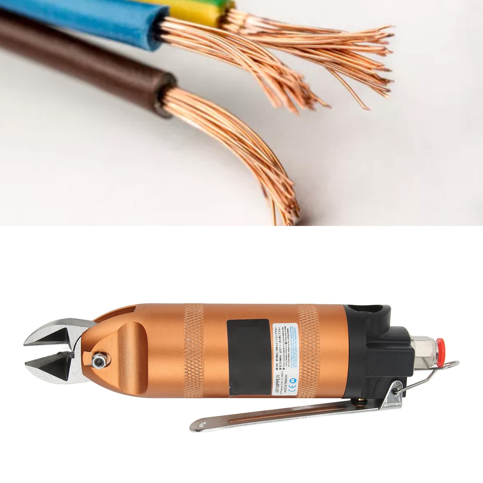 Air Nipper, Aluminum Alloy High Hardness Separable Air Scissors Air Pneumatic Nipper, Ergonomic Power Metal Wire Shear Air Shear Cutter Tool for Cutting The Plastic, Iron, Copper and Other Wires
