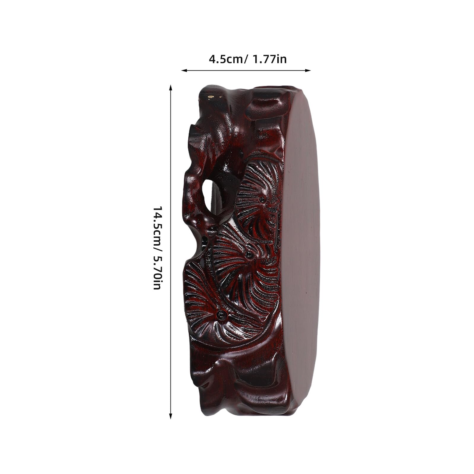 VALICLUD Base de Madera Marrón Ovalada Diseño Oriental Elegante y Tradicional, Pedestal para Figuras y Macetas Estabilidad Mejorada y Antideslizante Adecuado para Salas de Té